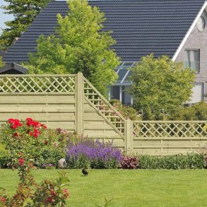 Lamelhegn 90x180/90 cm med espalier - model Toftlund