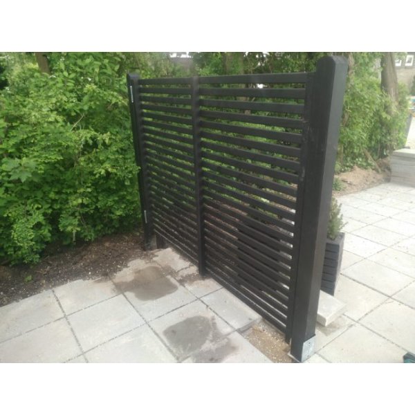 Tokyo jalousihegn grundmalet sort 180x180cm (BxH)