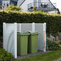 Tokyo skraldespandsskjuler i hvid 2x240L 