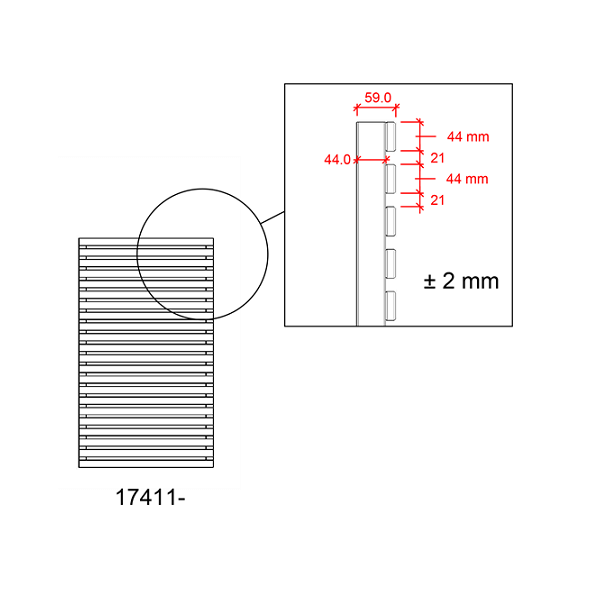 Tokyo jalousihegn grundmalet sort 83x140cm (BxH)
