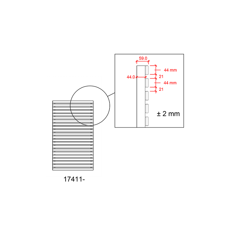 Tokyo jalousihegn grundmalet sort 83x140cm (BxH)