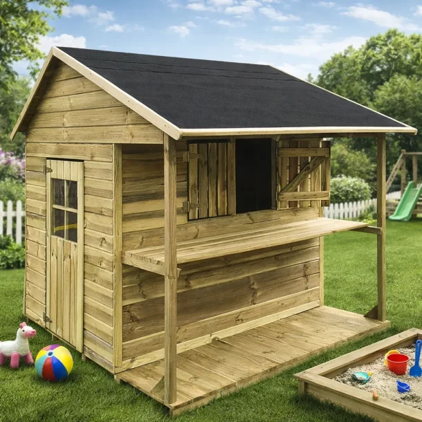 S�lvklasse: Zacharias tr�legehus med k�bmandsdisk