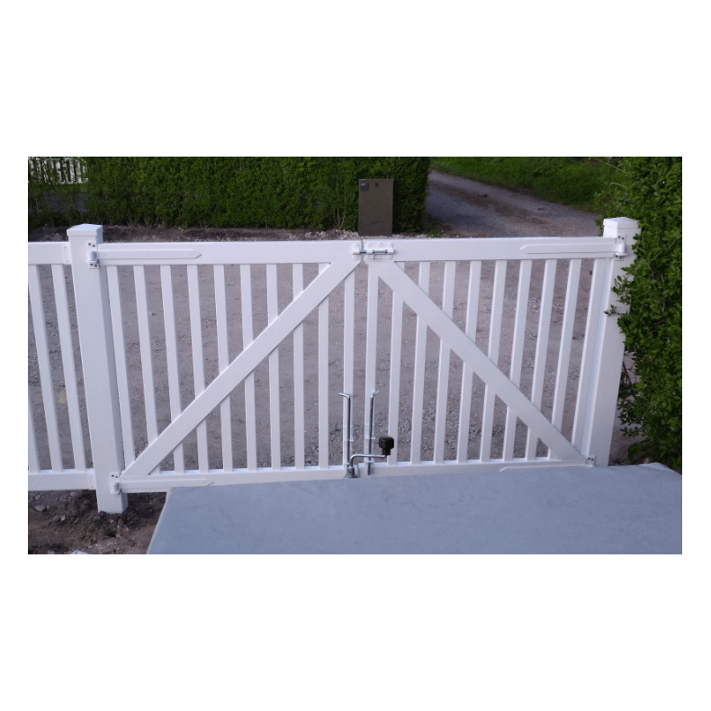 PVC Tremme dobbeltlge med smalle stave i (150x150) x 150cm (BxH)