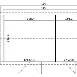 Tylstrup model 3 redskabsskur i ubehandlet p 14,6m2
