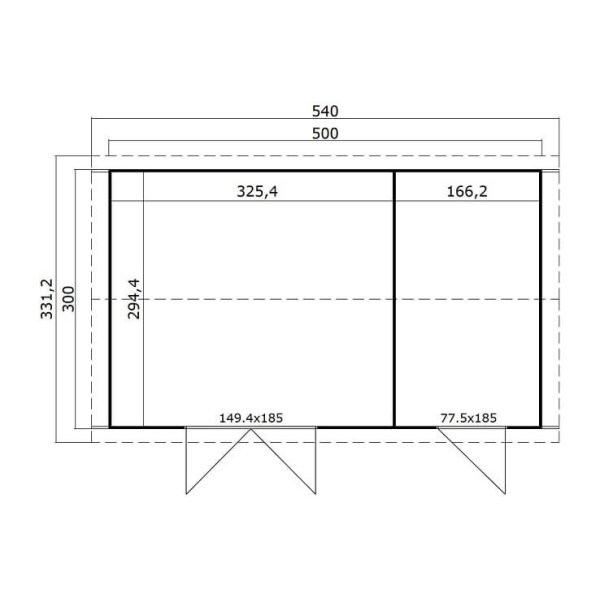 Tylstrup model 3 redskabsskur i ubehandlet p 14,6m2