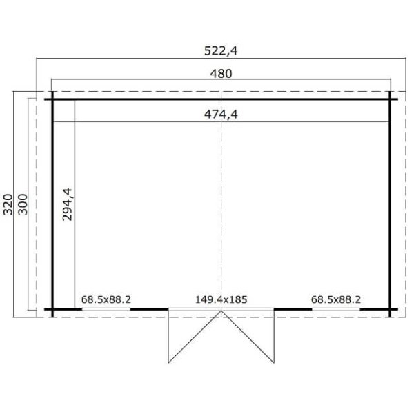 Ubby 300 redskabsskur / havehus i ubehandlet p 13,9m2