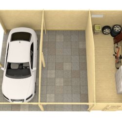 Varde dobbeltcarport med skur (70mm godstykkelse)