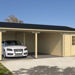 Varde dobbeltcarport med skur (70mm godstykkelse)