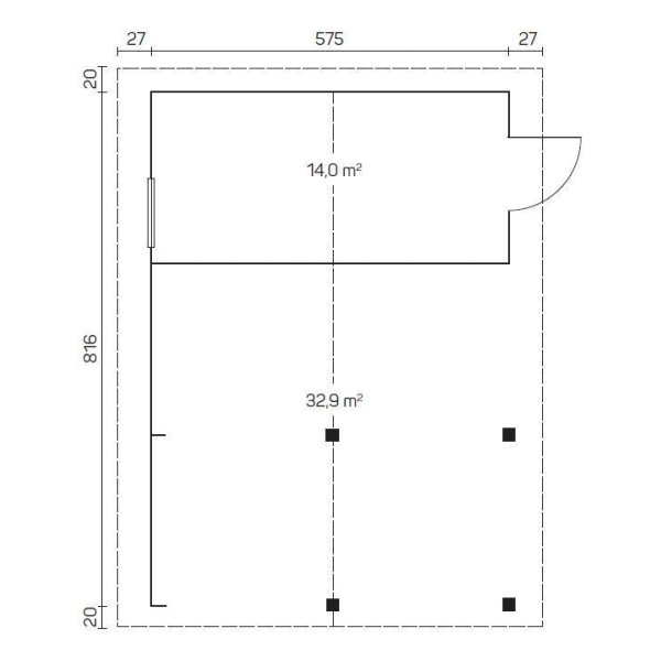 Varde dobbeltcarport med skur (70mm godstykkelse)