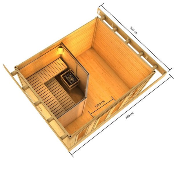 Vasa saunahytte i ubehandlet p 11,4m2