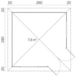 Vejen 5-kantet pavillon i ubehandlet tr p 7,3m2
