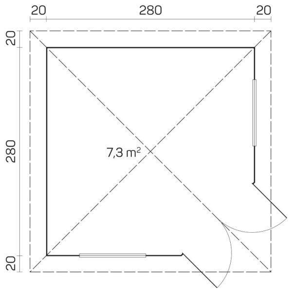 Vejen 5-kantet pavillon i ubehandlet tr p 7,3m2