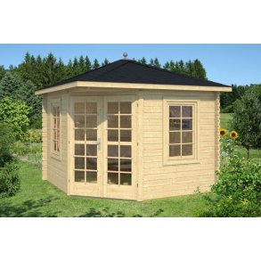 Vejen 5-kantet pavillon i ubehandlet tr� p� 7,3m2