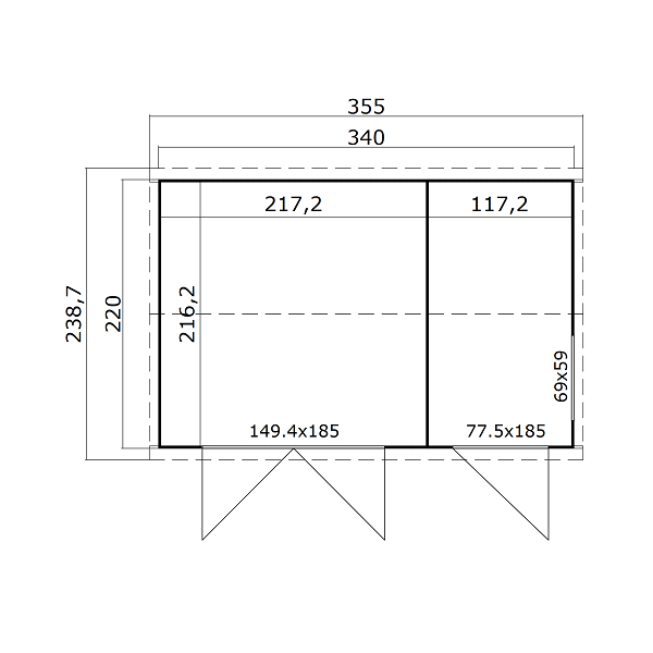 Vesterlund redskabsskur i ubehandlet p 7,27m2