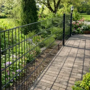 Viby 2D panelhegn 250x120 cm  elegant og holdbart hegn i sort