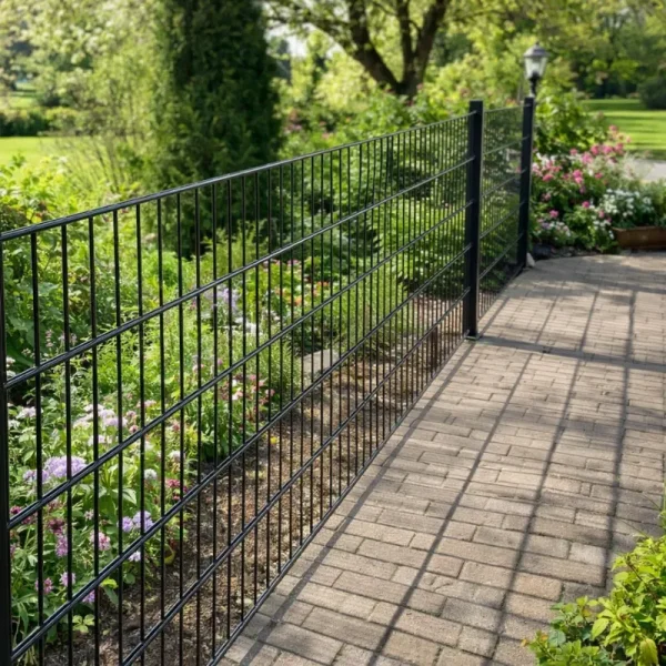 Viby 2D panelhegn 250x120 cm  elegant og holdbart hegn i sort