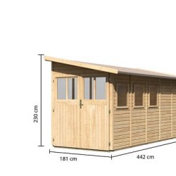 Volstrup model 5 redskabsskur til montage op ad husmur i ubehandlet p 8m2