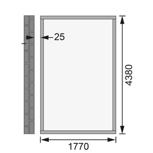Volstrup model 5 redskabsskur til montage op ad husmur i ubehandlet p 8m2