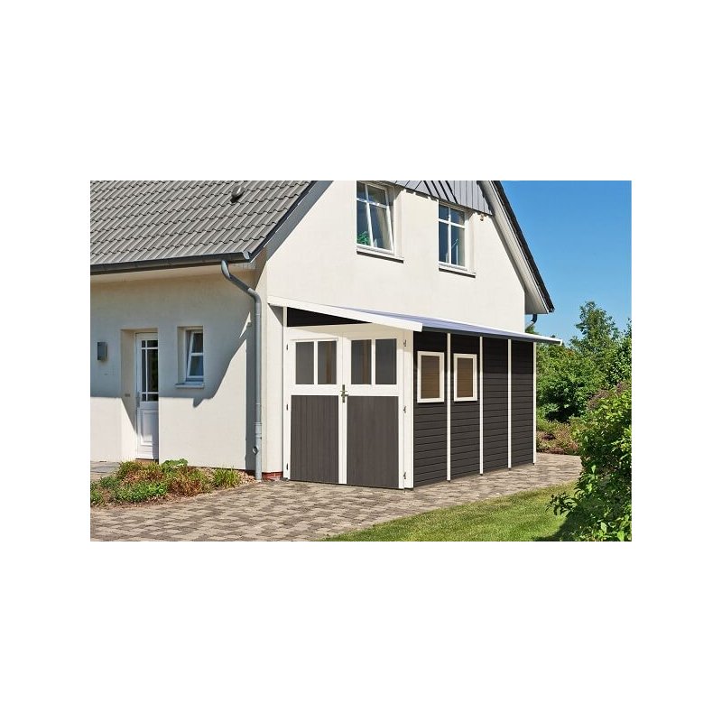 Volstrup model 4 redskabsskur til montage op ad husmur i terra gr p 6,4m2