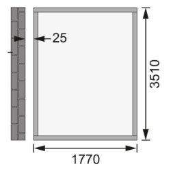 Volstrup model 4 redskabsskur til montage op ad husmur i terra gr p 6,4m2