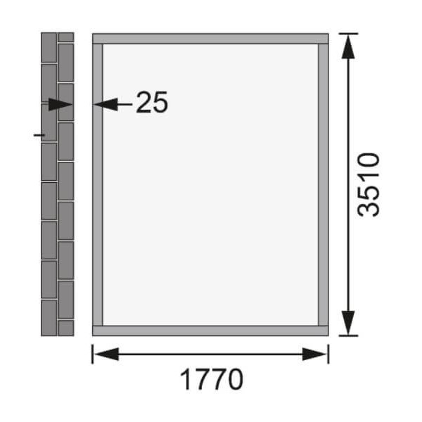 Volstrup model 4 redskabsskur til montage op ad husmur i terra gr p 6,4m2