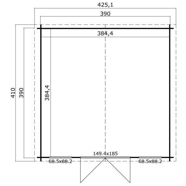 Wien klassisk bjlkehytte med 28mm bjlker