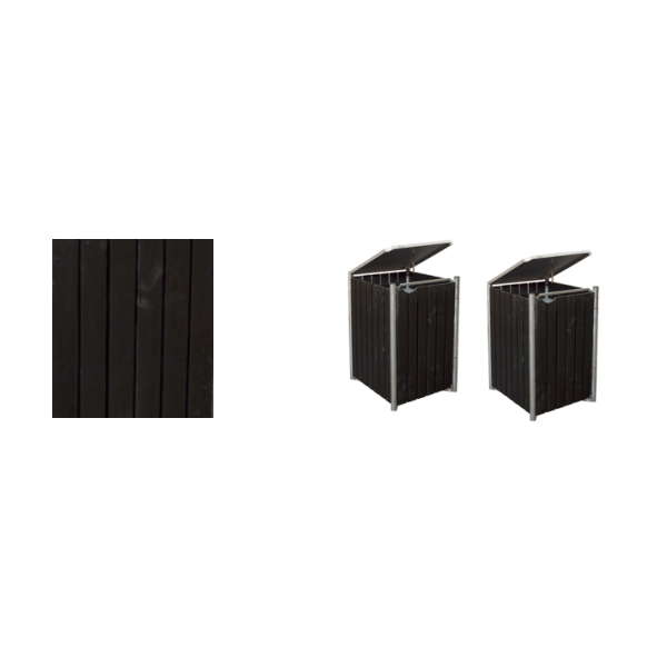 Hide Wood Black skraldespandsskjuler til 2 x 240L &#150; elegant og praktisk affaldslsning