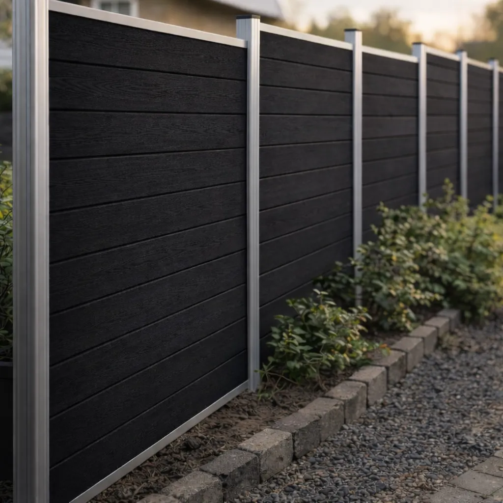 Milano komposithegn med aluminiumsstolper - Guldklasse Sort 165cm